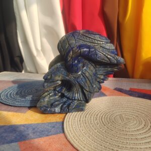 Lapis Lazuli Eagle Ornament Gift for someone, placed on a bookshelf as office decoration